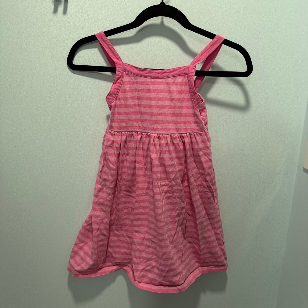 The Childrens Place Striped Dress Pink Size 8 Casual Summer Playdate Cotton